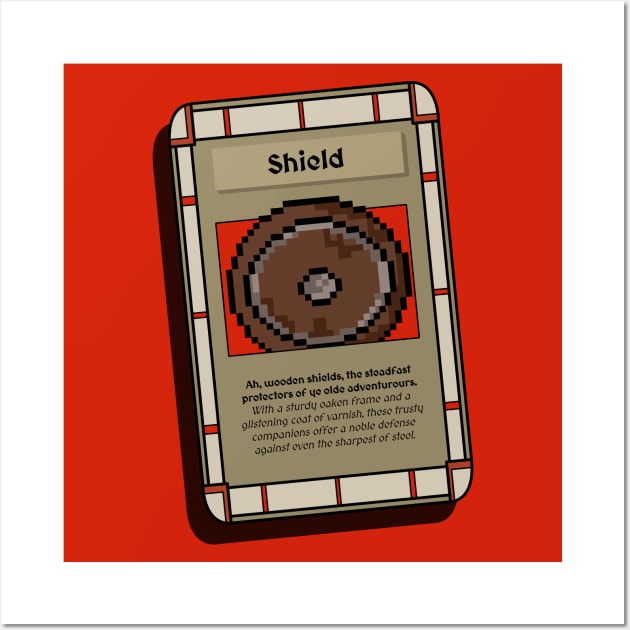 Shield Trading Card - Role Playing Game Wall Art by Fun Funky Designs